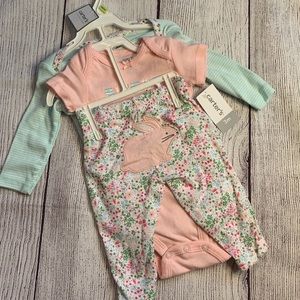 Carter’s Baby Girl Set Onesies and Bottoms Sz 3mos
